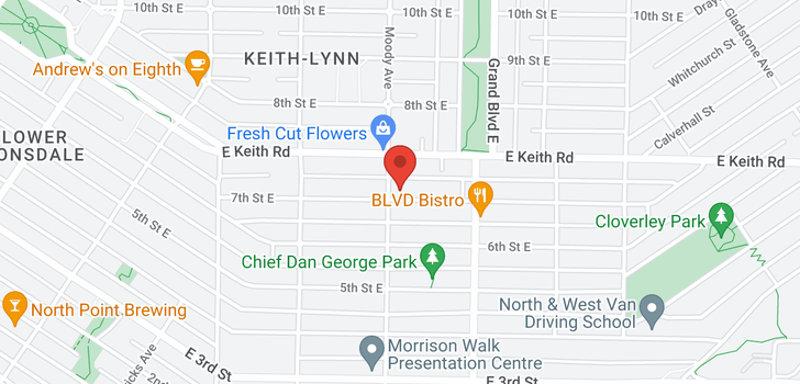map of 606 E 7TH STREET